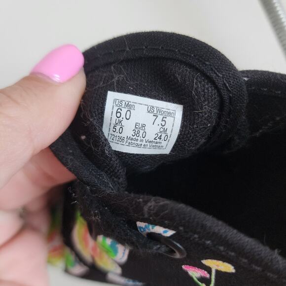 VANS Women's Size 7.5 Platform Black Morphe Blackout Butterfly Eye Glow Dark - Picture 10 of 10